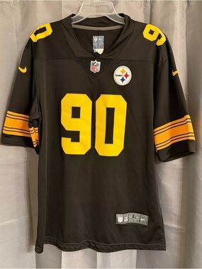 NFL Pittsburgh Steelers Black Jersey with Yellow, Red, and Blue Logo